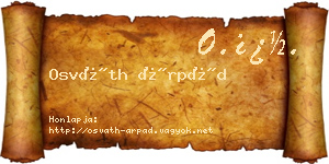Osváth Árpád névjegykártya