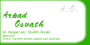 arpad osvath business card
