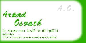 arpad osvath business card